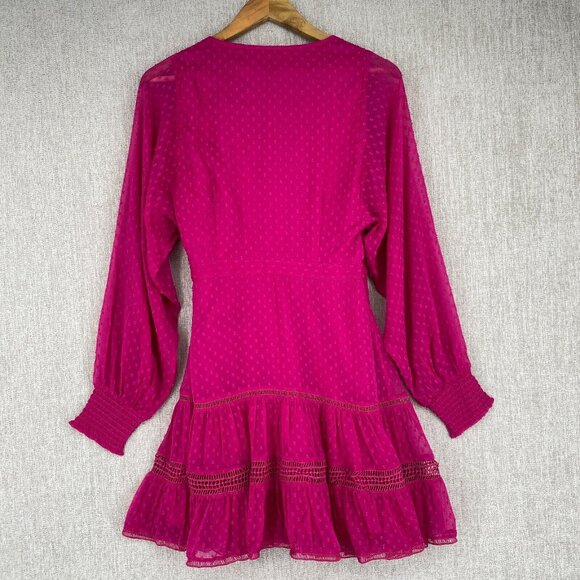 Anthropologie Not So Serious Dress S Mini Wrap Polka Dot Chiffon‎ NEW - Picture 3 of 13